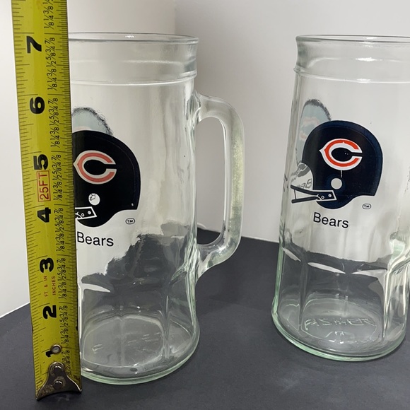 2 1970's Fisher Peanuts NFL Promo Chicago Bears Football Team Helmet Logo Mugs! - Picture 7 of 7